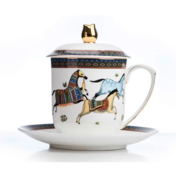 Высококачественная кружка из костяного фарфора Офисная чайная чашка для встреч