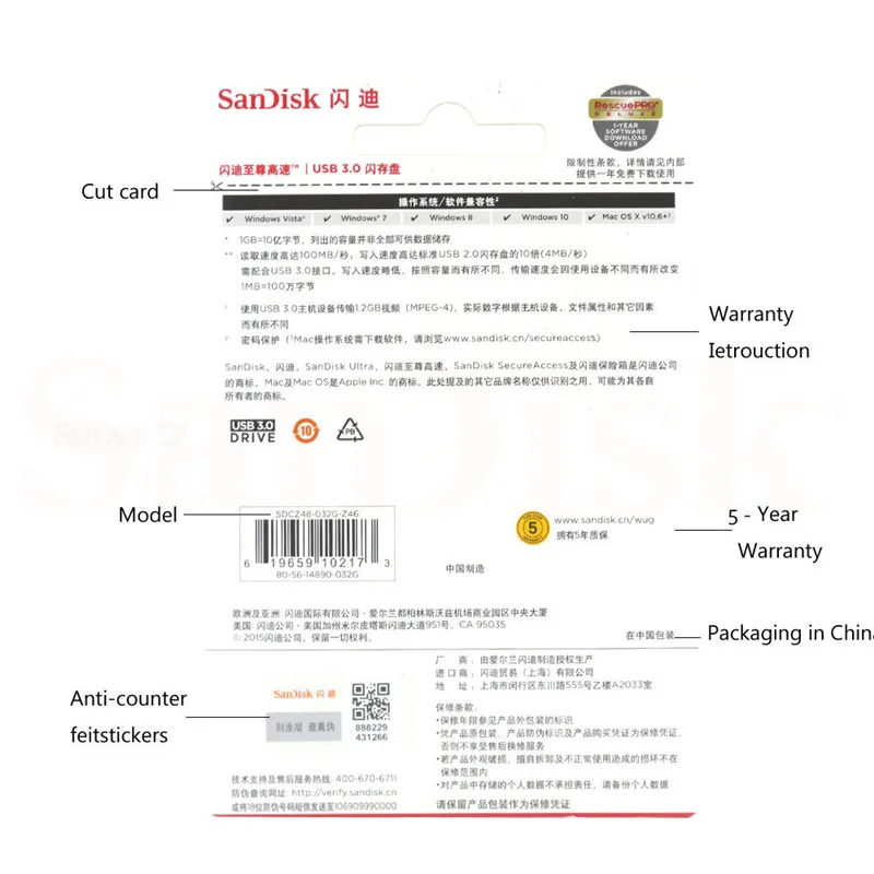 SanDisk CZ48 usb флеш-карта памяти 64 Гб 128 ГБ накопитель 3 0 Флешка 32 высокоскоростная |