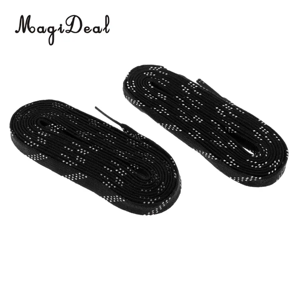 

MagiDeal 1 Pair Adult Kids Non Skid Premium Sports Ice Hockey Skates Shoe Laces Shoelace 96/108/120 inch Black Shoelaces