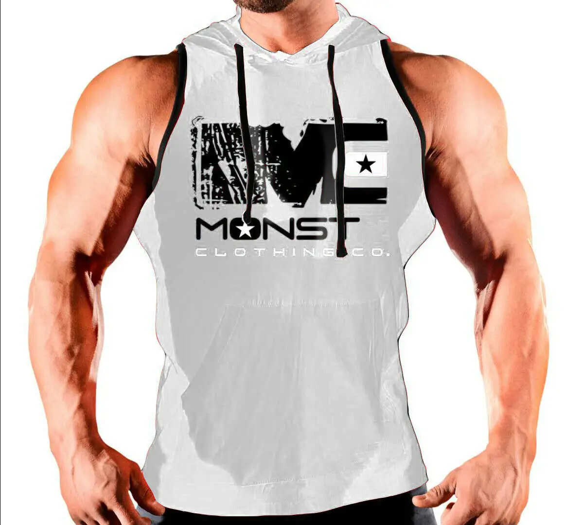 Gym Men Vest Bodybuilding Hooded Top Muscle Clothing Stringer Hat T-Shirt | Мужская одежда