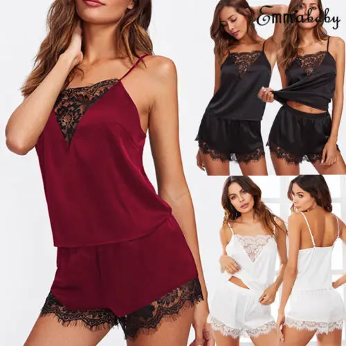 Летнее новое женское сексуальное атласное кружевное нижнее белье Babydoll ночная