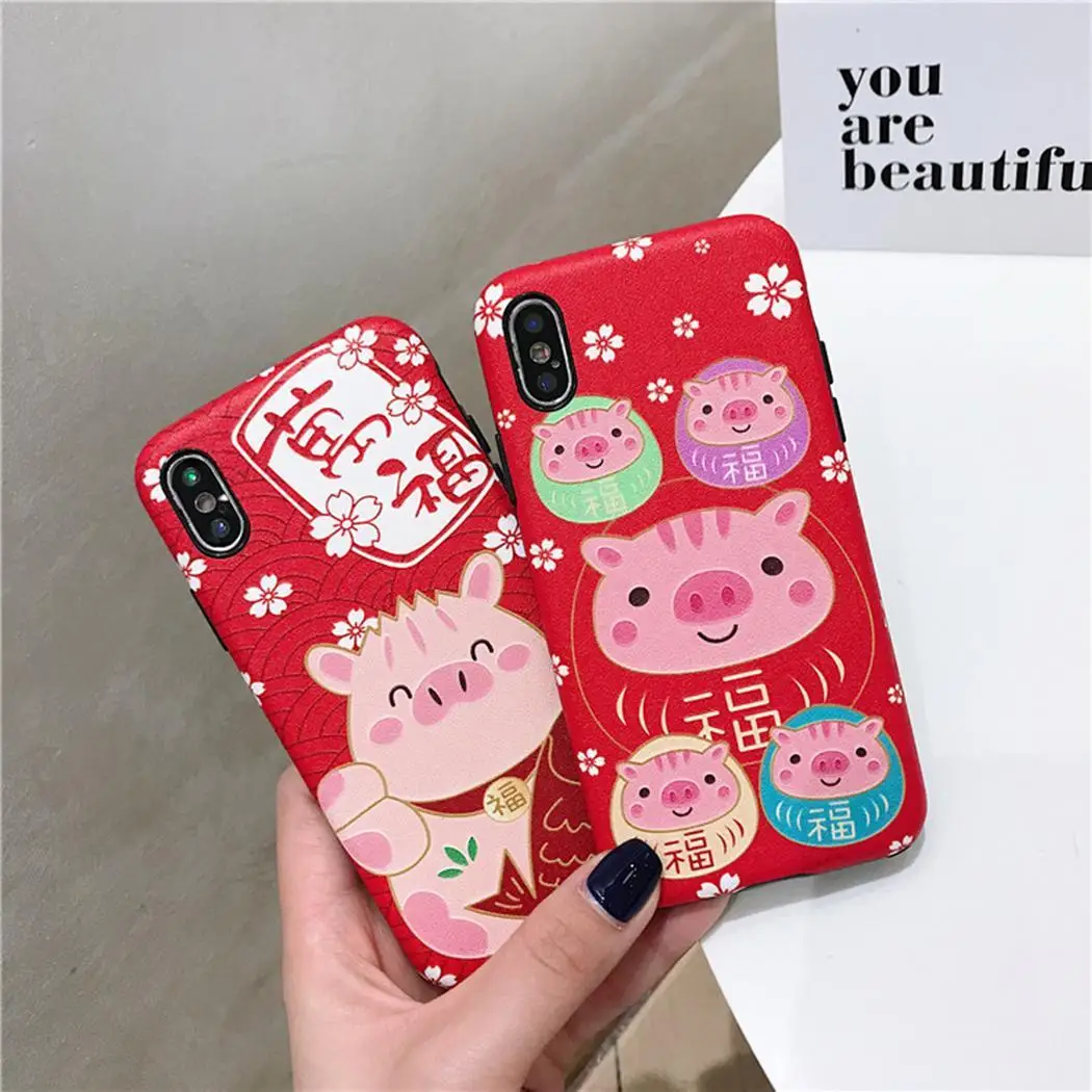 Unisex Fashion Cute Animal Back Cover Phone Case Red Pink Multicolor Protective | Мобильные телефоны и аксессуары