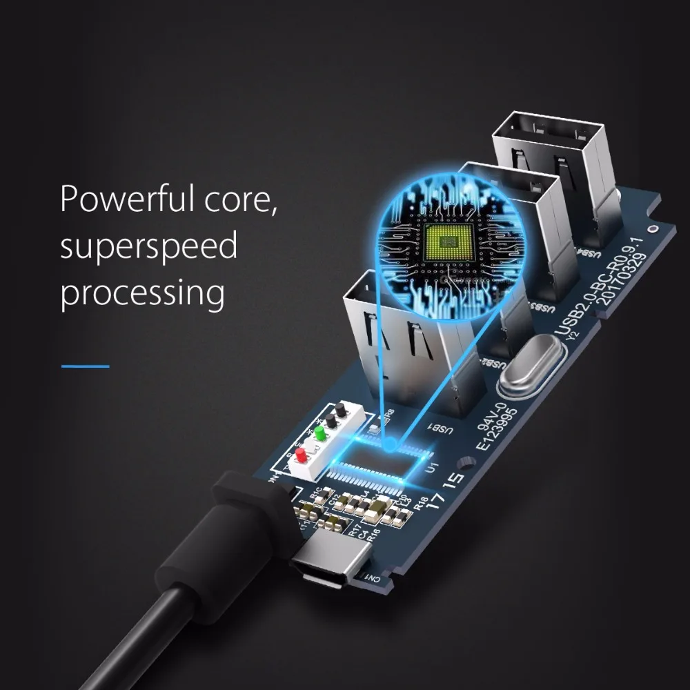 Orico W5P U2 Abs 4 порта Usb 2 0 Micro и Type A вход Настольный концентратор Otg сплиттер мульти