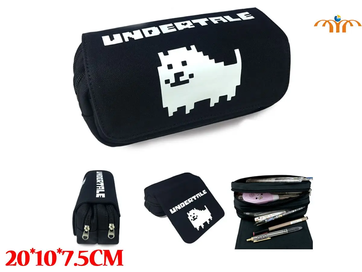 Футляр карандаш Undertale Sans с двойной застежкой молнией прочные пеналы для макияжа