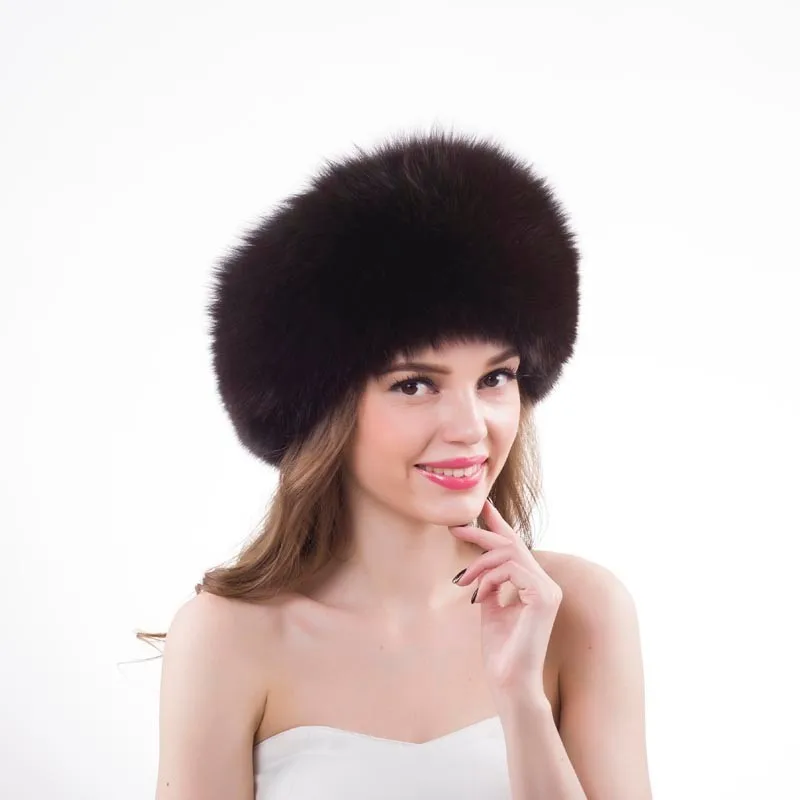 Hot New Style Quality Luxury Winter Russian Natural Real Fox Fur Hat 2017 Women Warm And Soft 100% Genuine Cap | Аксессуары для