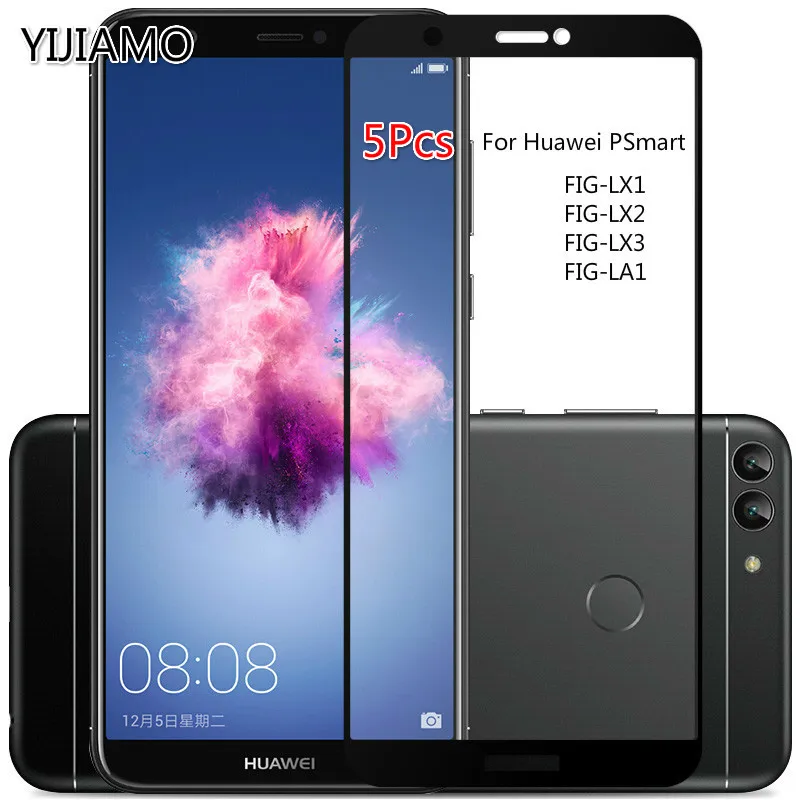 5 шт. 3D полное покрытие закаленное стекло для Huawei PSmart Защита экрана P Smart Защитная