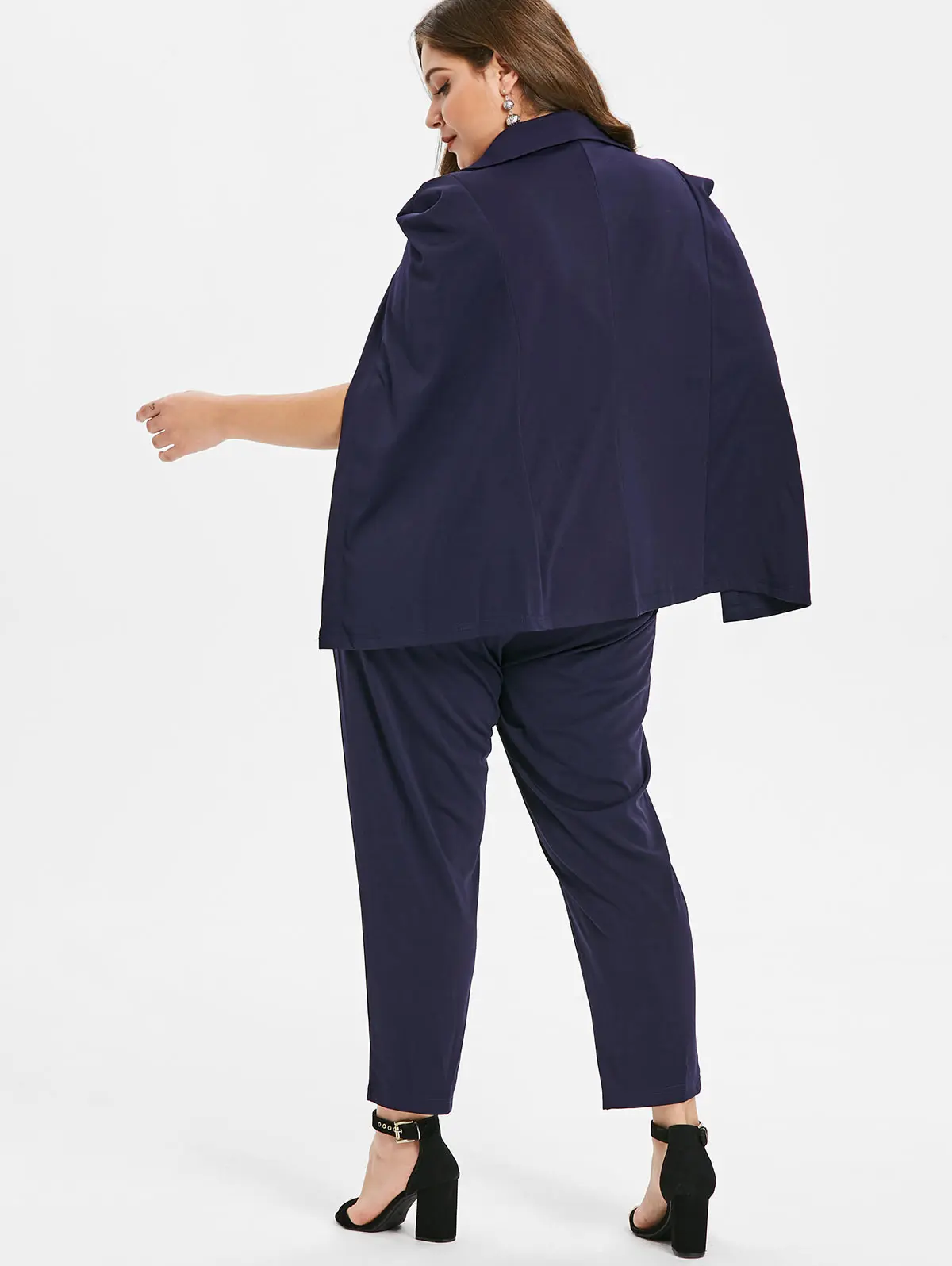 Комбинезон Wipalo женский двубортный с накидкой однотонный Повседневный Ромпер в