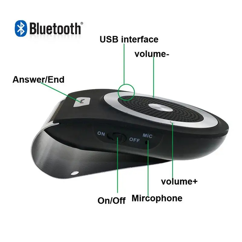Солнцезащитный козырек с поддержкой Bluetooth 4 1 гарнитура громкой связи на четырех