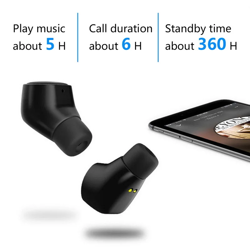 Tws V5.0 Bluetooth Earphone Stereo Wireless Earphones Headset In-ear Earbuds With Microphone Hands-free Calling For Xiaomi Phone |