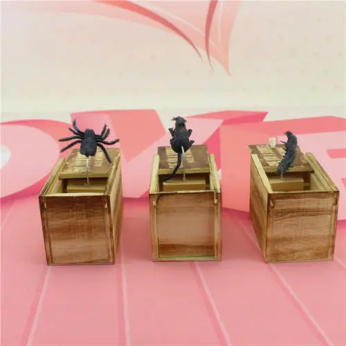 2019 Wooden Prank Spider Surprise Scare Box Hidden in Case Trick Play Joke Horror Toy Funny Practical Gag Random Style | Игрушки и хобби