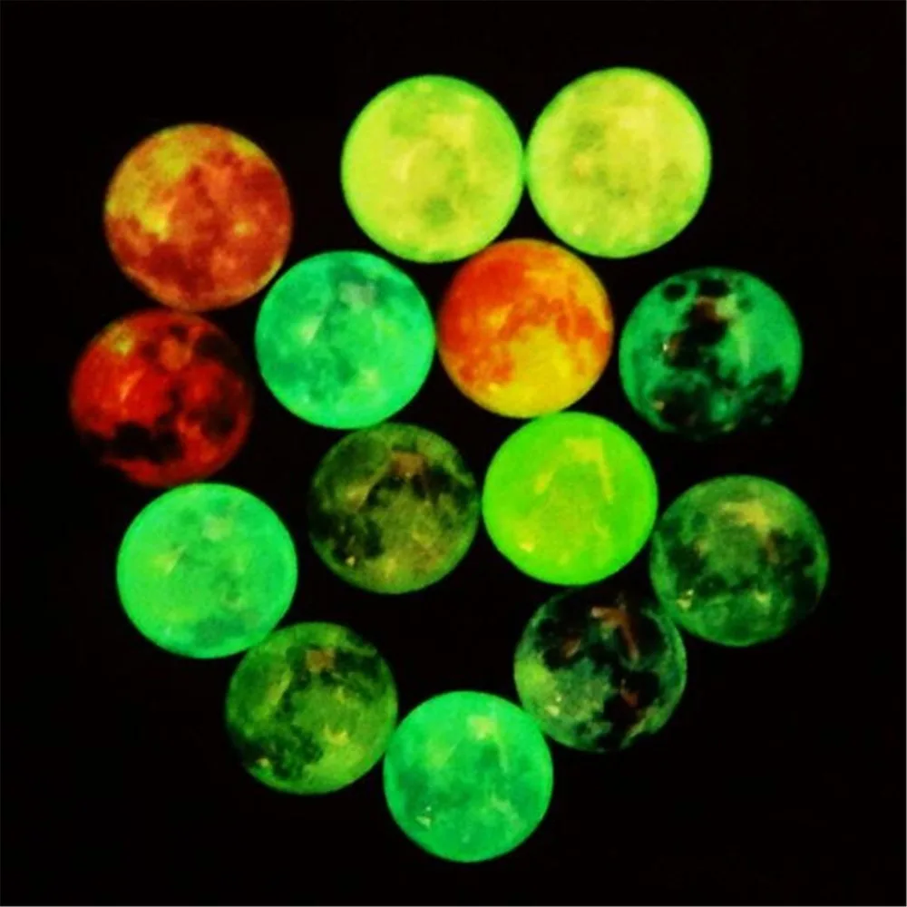 

50pcs Mix Glass Cameo 10-15MM Flatback Luminous time gemstone glass patch moon pattern Cabochon Domed DIY Colorful Jewelry Base