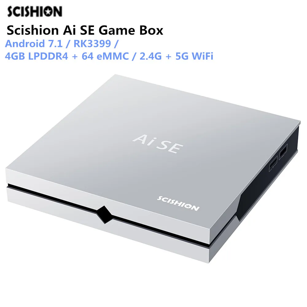 Scishion Ai SE Смарт ТВ коробка Android 7 1 RK3399 4 Гб Оперативная память 64 Встроенная 2 4G 5G Wi Fi K
