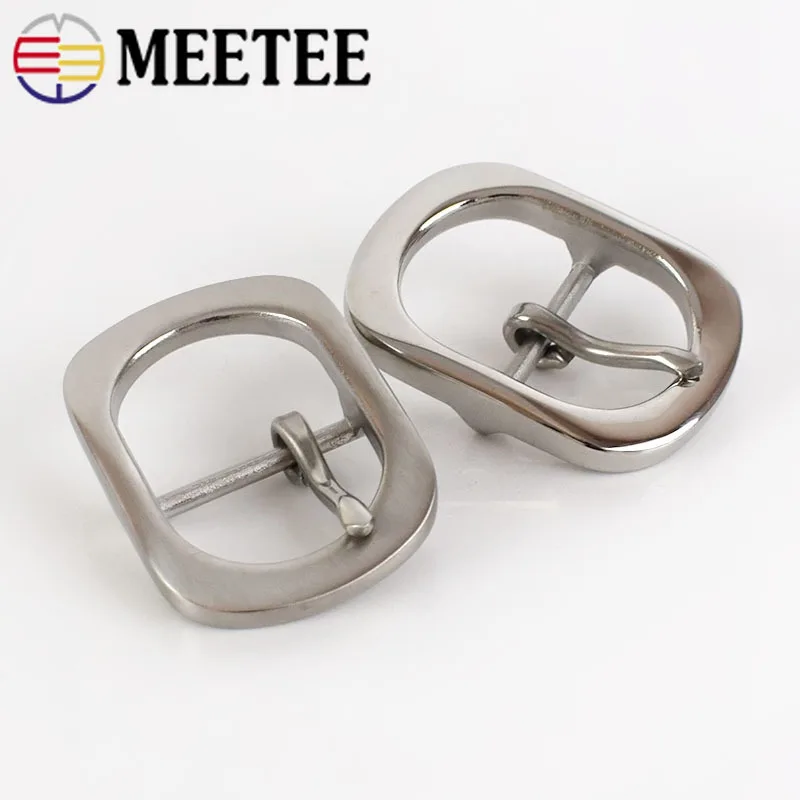 Meetee, 1 шт./3 шт., 40 мм, высококачественная нержавеющая сталь, пряжки для ремня, простые мужские булавки, пряжки, голова, сделай сам, кожа, ремесла, зажим для ремня, Декор