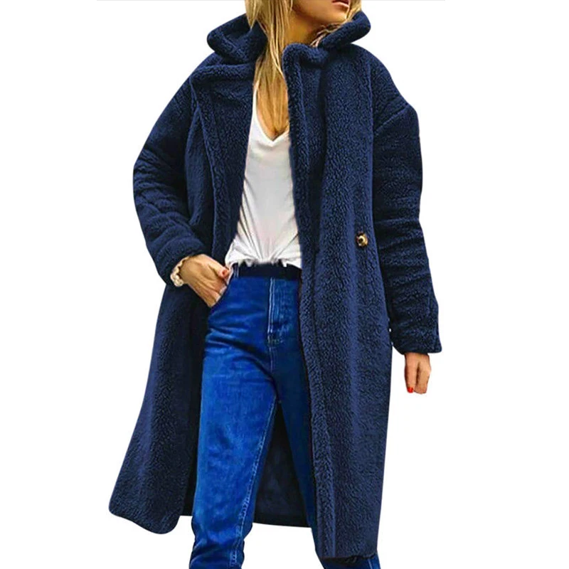 

Long Cardigan Ladies 2020 Spring Winter Fashion Long Knit Women Large Coat Casual Black Jacket Winter Clothing Blends