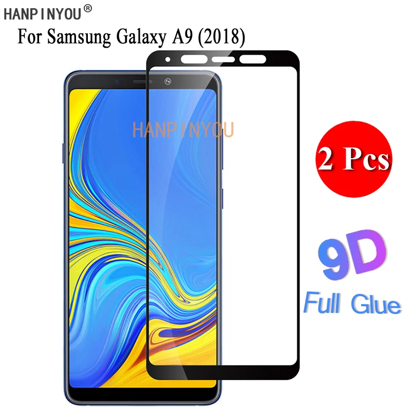 2 Pcs/Lot For Samsung Galaxy A9 (2018) A9200 A920F 6.3" 9D Full Glue Full Cover Screen Protector Tempered Glass Protective Film