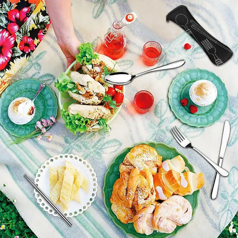 7 шт. кухонный обеденный бар из нержавеющей стали набор столовых приборов для