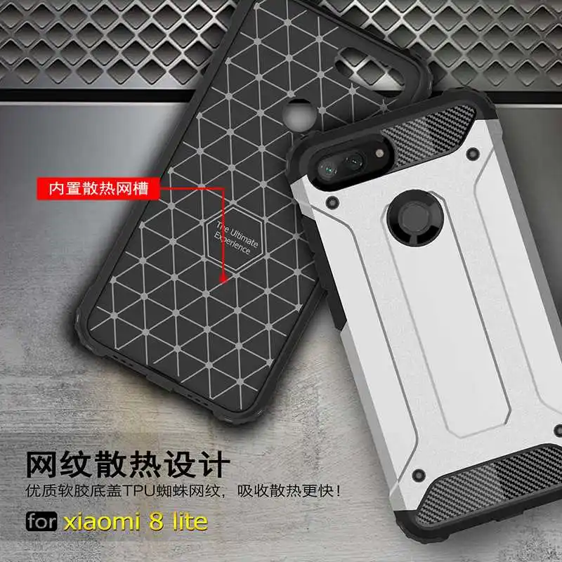 Mokoemi железная Броня ударопрочный 6 26 "для Xiaomi Mi 8 Lite чехол для сотового телефона |