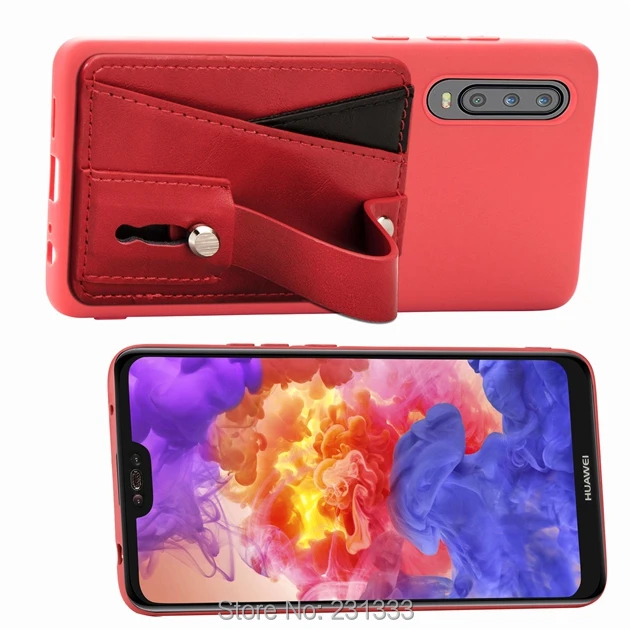 C-ku Мягкий ТПУ кожаный чехол для Huawei P30 PRO Honor V20 10 LITE Y9 2019 шпон склеивание ID стоячий