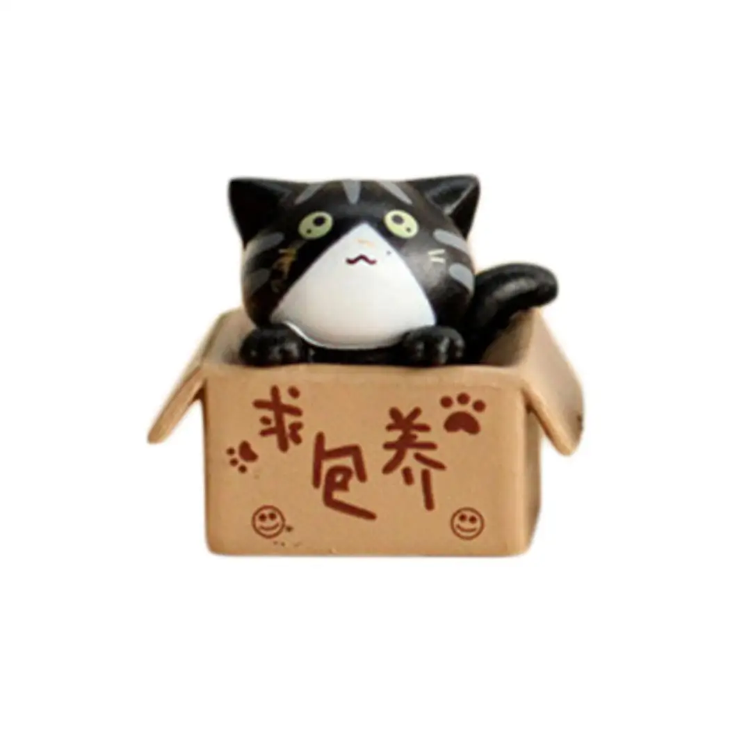 Мультяшная смола в форме кота микро Декорации для пейзажа украшения DIY подходит