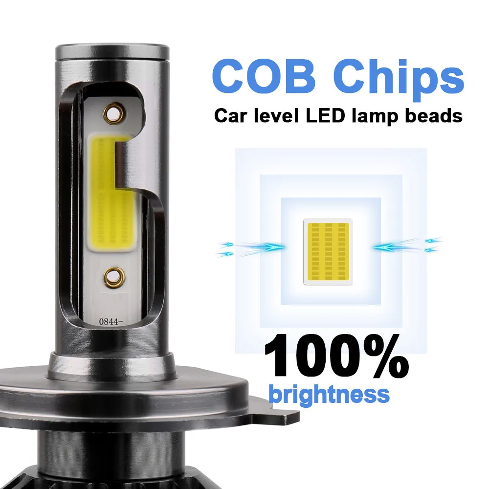 Mdatt Супер Яркий H7 H4 LED H11 Автомобильный свет CAN шина COB фара лампа 100 Вт 10000LM H1 9005 9006 H8