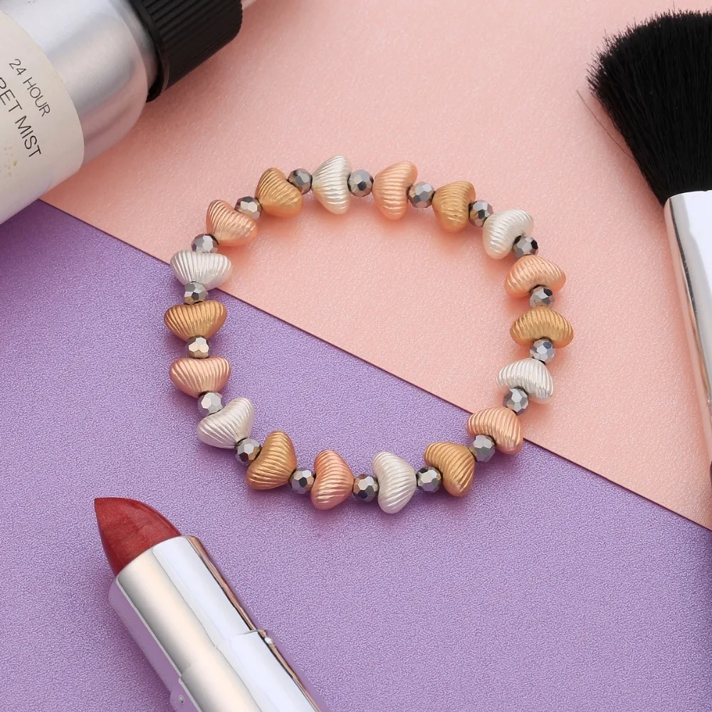 Love Stone Crystal Beads Bracelets For Women Stretched Beaded Rope Adjustable Bohemia Jewelry Gifts Dropshipping 2019 | Украшения и
