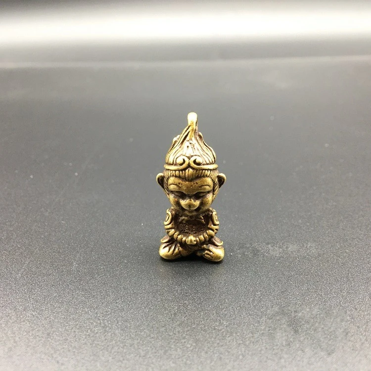 Коллекционный китайский латунный резной красивый король обезьяны Sun Wukong