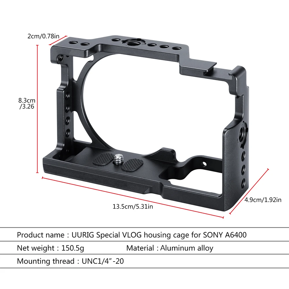 Металлический Чехол UUrig R008 A6400 для камеры Sony с холодным башмаком|Клетки камер| |