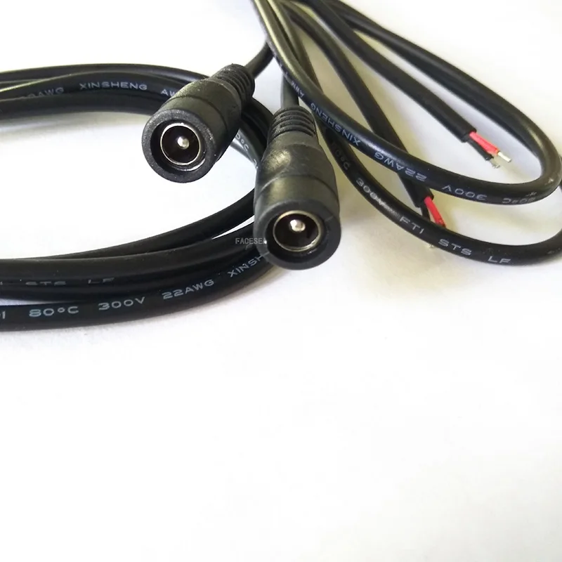 100pcs 5.5x2.1mm 1 Meter DC Power Plug female Connector Cable 2pin wire cord for CCTV Cameras 12V LED Strip Light | Обустройство дома