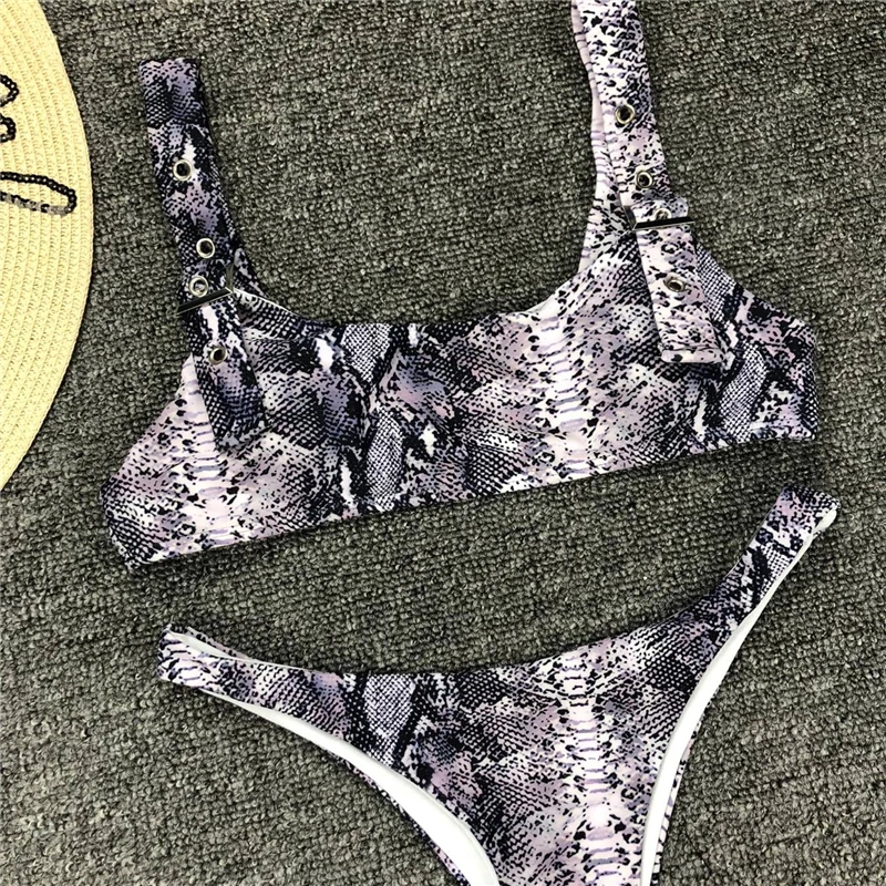 Bikinx змеиным принтом бикини 2019 Новый летние ремень сексуальный купальник push up