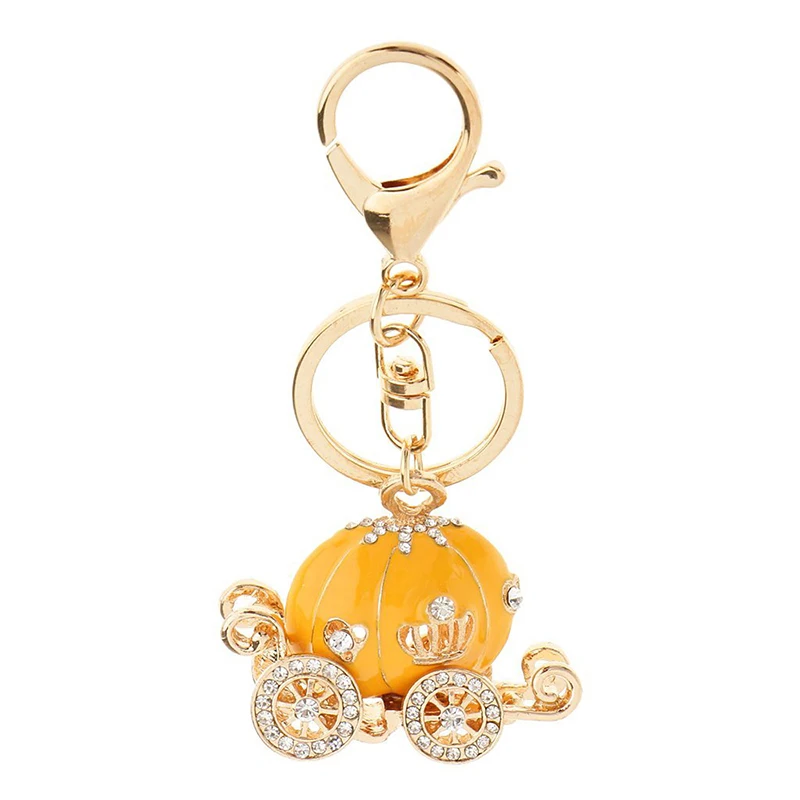 Keychain Carabiner Transparent Rhinestone Pumpkin Charming Car Pendant | Украшения и аксессуары
