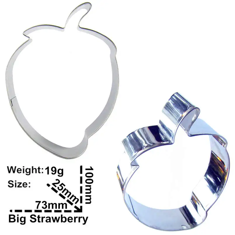 Big strawberry shape 2 piece biscuit cutting molds baking tools cake decorating soft candy tools. | Дом и сад