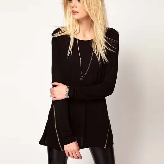 Soft Bamboo Fiber Blouse with Zipper Detail |