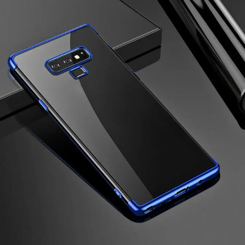 high quality Transparent Soft TPU Rubber Case Cover For Galaxy Note 9 Crystal Clear Plating Bumper for Smart Phone Model | Мобильные