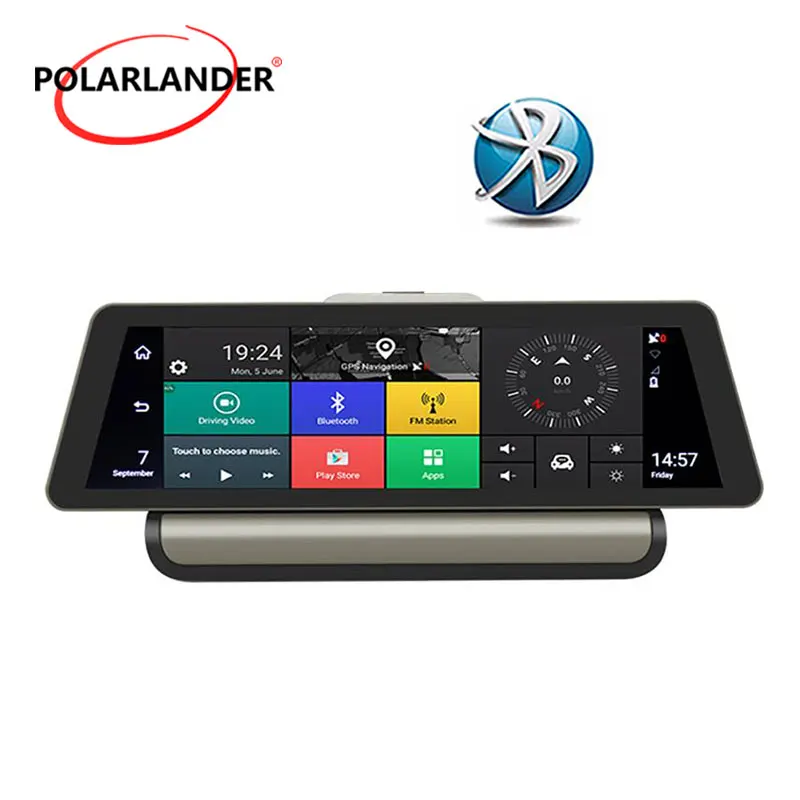 Bluetooth Wi Fi двойной объектив 10 дюймов Автомобильный dvr ADAS Full HD видеокамера 4G Android gps