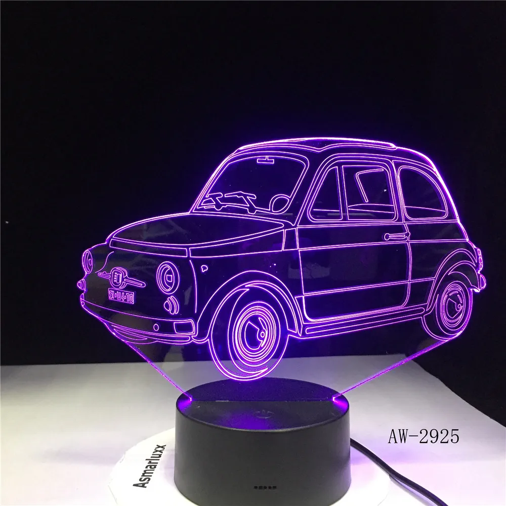 Крутой автомобиль 3D ночник 7 цветов Светодиодная настольная лампа сенсорный
