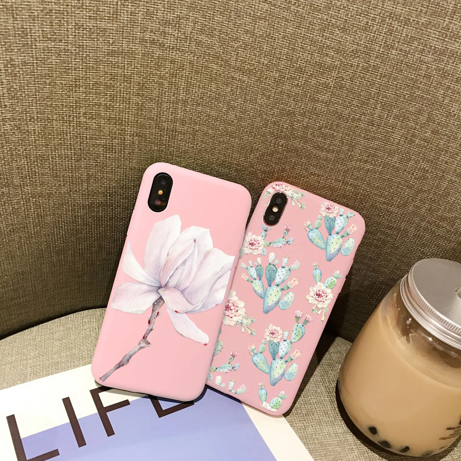 Цветной чехол для телефона в форме кактуса с цветами Iphone XS Max XR X 8 7 6 6S Plus роскошные