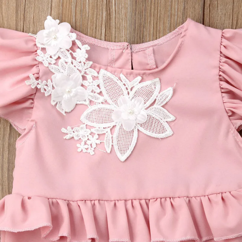 Детские нагрудники без рукавов для новорожденных девочек летний кружевной Милый