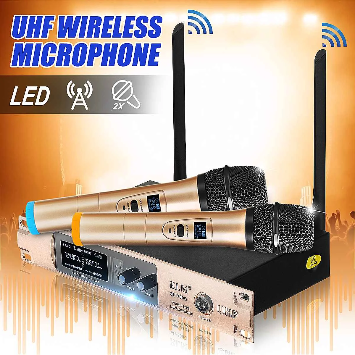 Беспроводная микрофонная система UHF профессиональный микрофон для караоке 2