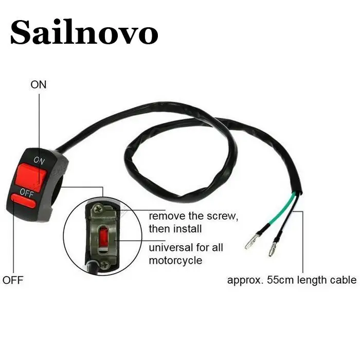 Double Control Button Motorcycle Handlebar Switch Modification Accessory parts motorcycle switch Wire Length 50cm | Автомобили и