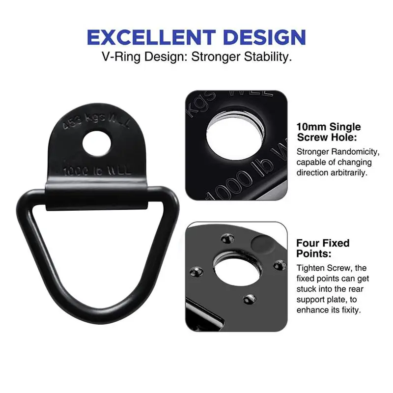 8 шт. Болтон V-Ring Tie-Down трейлер Замена анкерного крепления для D-Ring пластик заподлицо Pan фитинг Багажника Грузовой Net Фиксирующий Ремень