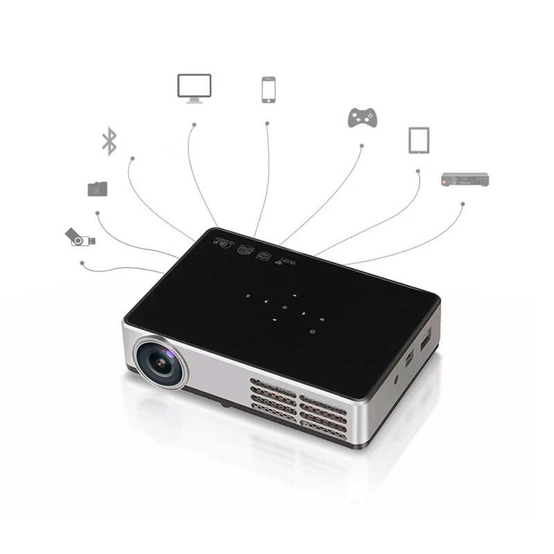 Портативный Android ручка Dlp600W Wifi домашний кинотеатр Hd мини умный проектор с