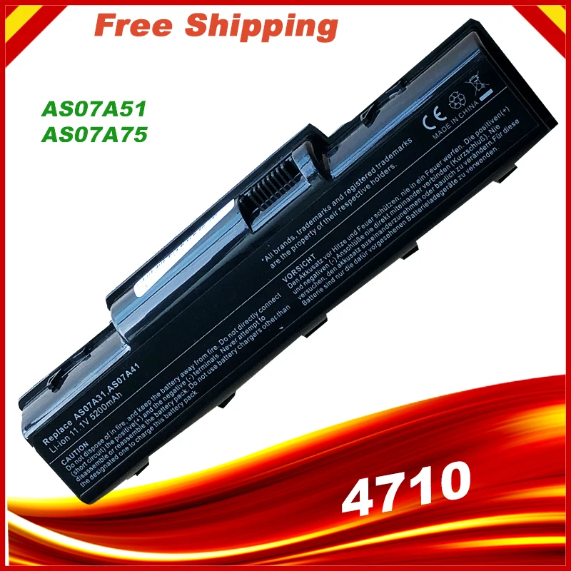 Аккумулятор для ноутбука Acer AS07A51 AS07A52 AS07A71 AS07A72 AS07A75 AS2007A Aspire 4530 4710 4710G 4710Z