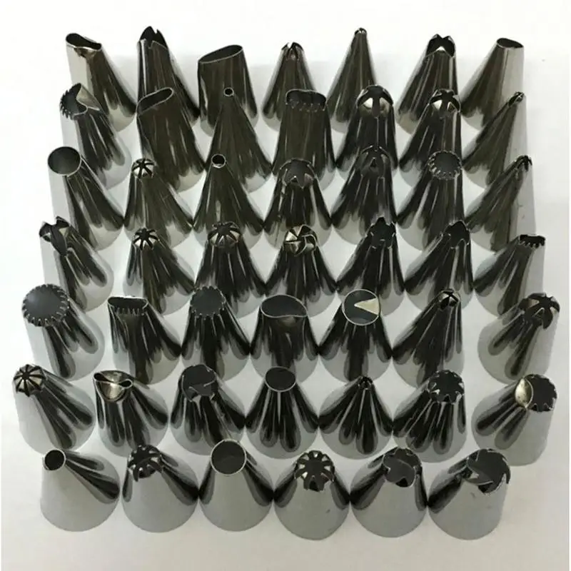 

48Pcs/set Stainless Steel Icing Piping Nozzles Pastry Tips Set Cake Baking Tools Nozzles Cupcake Cake Decorating Tools Tips Set