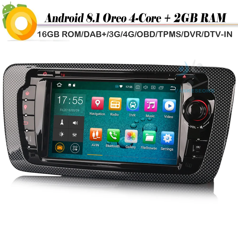 Четырехъядерный Android 8 1 Авторадио DAB + автомобильный стерео DVD OBD DVR Sat Nav Радио BT