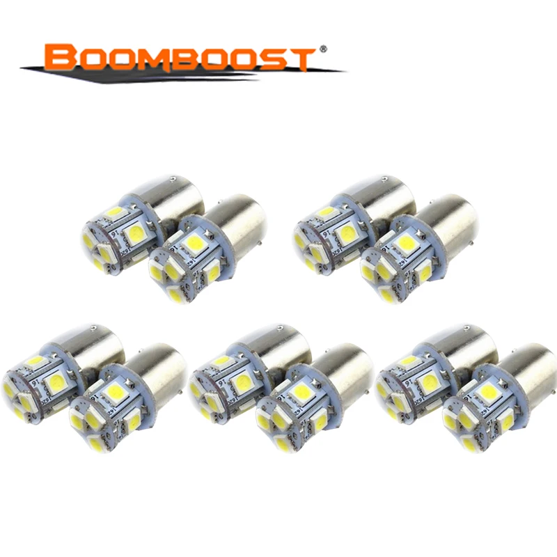 Автомобильные задние лампы 10 шт./лот BA15S 1 9 Вт 8LED дверь зазор внешняя лампа