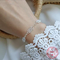 delicate wholesale japan korea style 925 sterling silver fashion sweet lace bracelets women jewelry