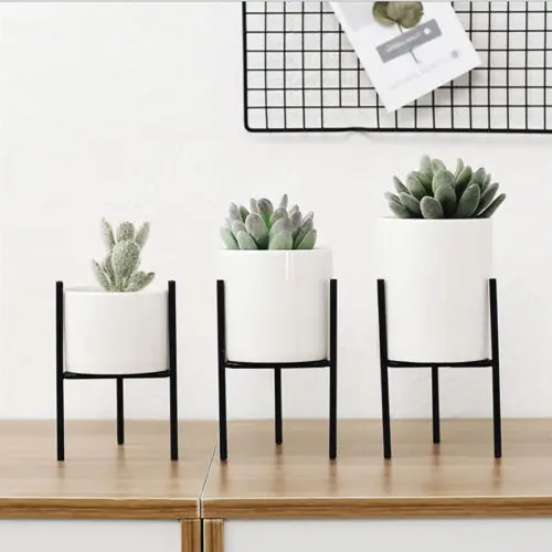 Iron Plant Vase Stand Planter Holder Ceramic Flower Pot Shelf Rack Garden | Дом и сад