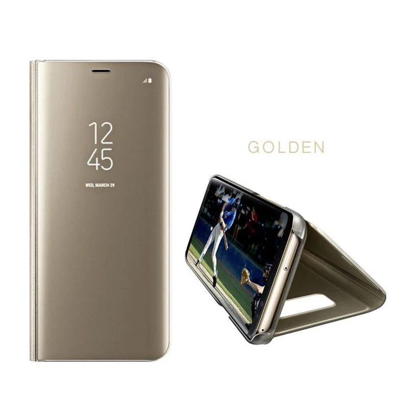 Роскошные зеркальные смарт-чехлы с подставкой для iPhone X XR XS MAX чехлы Huawei P10 Mate20