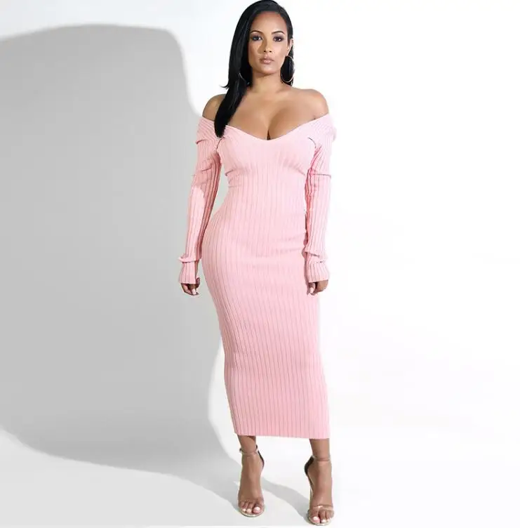 Новое длинное платье с воротником лодочкой модное эластичное трикотажное в