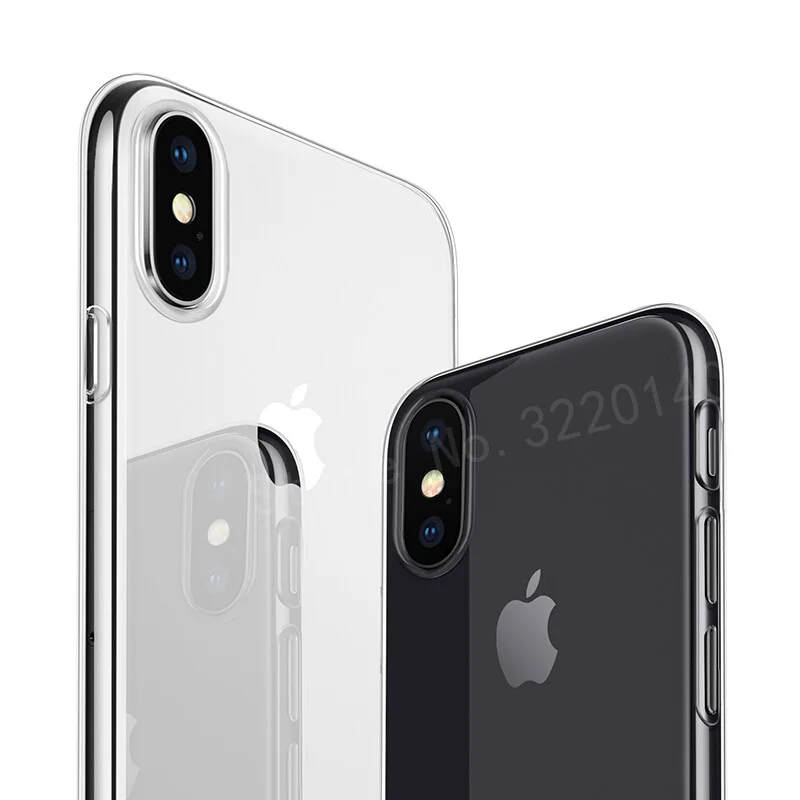 Роскошный прозрачный мягкий силиконовый чехол для iPhone X Xs Max ультра тонкий из ТПУ